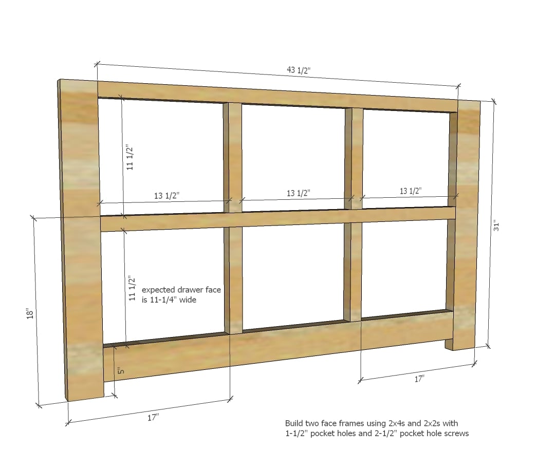 DIY Dresser With Cubby Drawers Ana White   2x4 Dresser Diy Step 1 